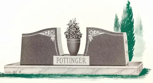 Granite Wing Headstone (EGA-322)