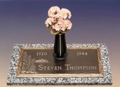 Evergreen Memorial Bronze Grave Marker
